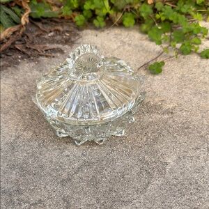 Vintage Clear Glass Trinket Box